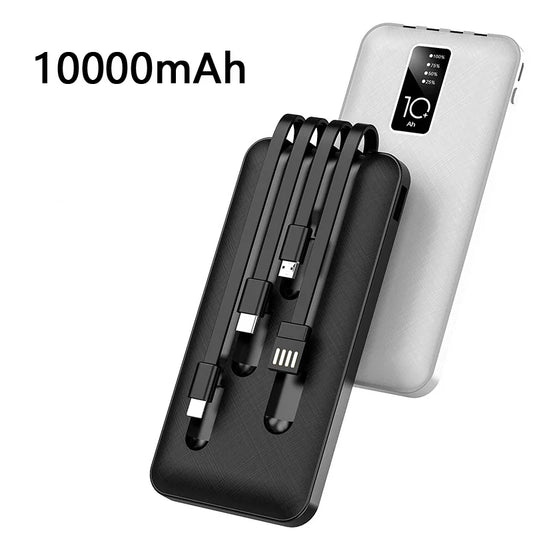 Power Bank 10.000mAh con Cables Integrados — Carga tu celular estés donde estés